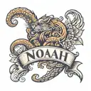 Noah name tattoo design idea