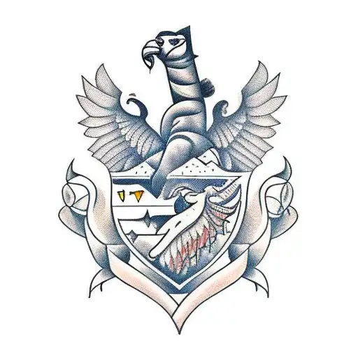 Family Crest with Camels tattoo design idea