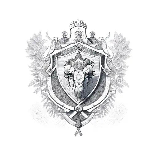 Family Crest with Camels tattoo design idea