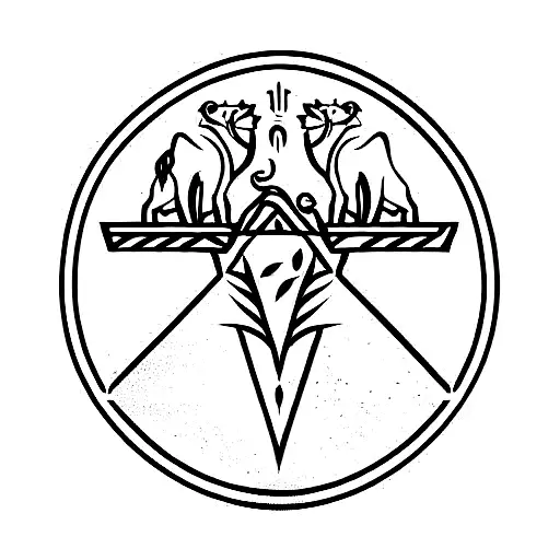 Family Crest with Camels tattoo design idea