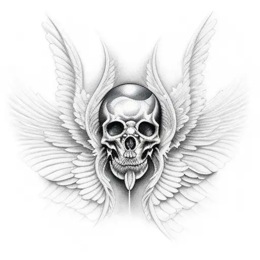 angel whispering  tattoo design idea
