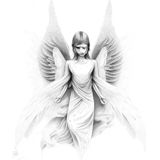angel whispering  tattoo design idea