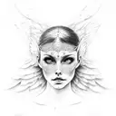 angel whispering  tattoo design idea