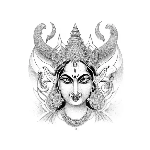 maa kali goddess face tattoo tattoo design idea