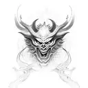 demon in fire  tattoo design idea