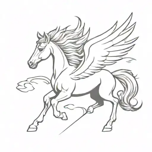 pegasus horse with wings tattoo design idea