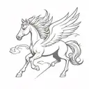 pegasus horse with wings tattoo design idea