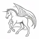 pegasus horse with wings tattoo design idea