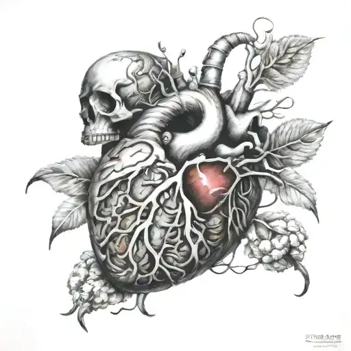 anatomy, heart, brain, body, doctor tattoo design idea