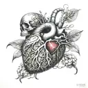 anatomy, heart, brain, body, doctor tattoo design idea