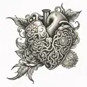 anatomy, heart, brain, body, doctor tattoo design idea
