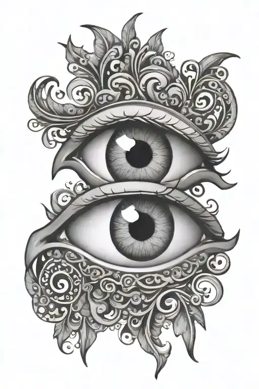 Turkish evil eye within the eyeball of eye inside tattoo design idea