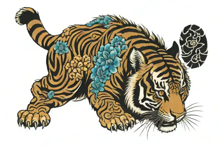 tiger paterned after Japanese pottery design inspired tattoo design idea