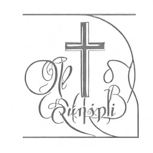 13 in old English font with a crucifix in the middle  tattoo design idea