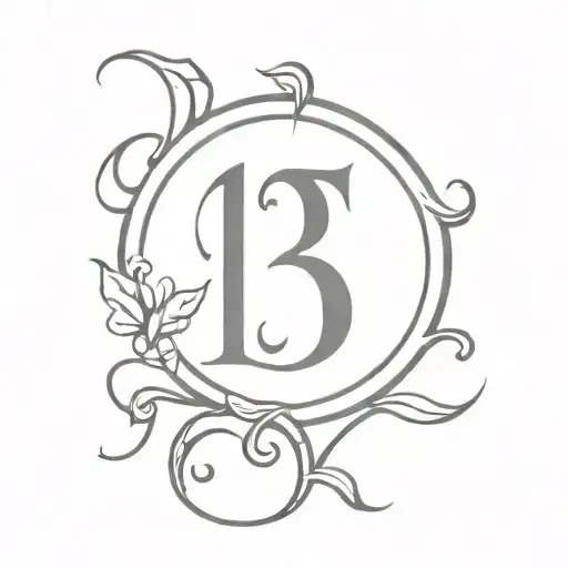 13 in old English font  tattoo design idea