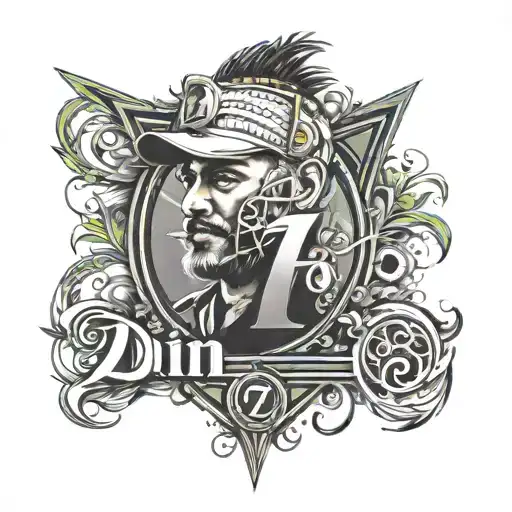 number 7 with ms dhoni 7 name design tattoo design idea