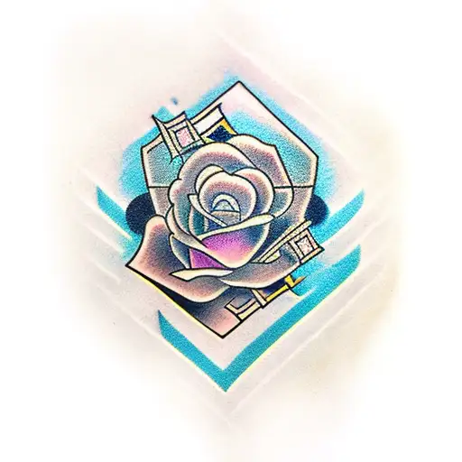 a diamond half rough half polished tattoo design idea