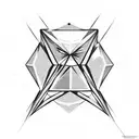 a diamond half rough half polished tattoo design idea
