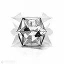 a diamond half rough half polished tattoo design idea