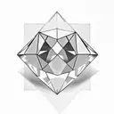 a diamond half rough half polished tattoo design idea
