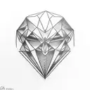 a diamond half rough half polished tattoo design idea