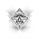 a diamond half rough half polished tattoo design idea