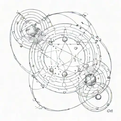 Gemini constellation merged with mercury planet symbol tattoo design idea