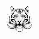 tiger climbing a wall tattoo design idea