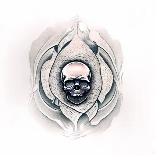 skull with hollow around tattoo design idea