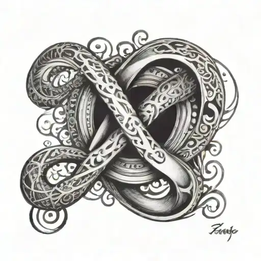 sajid with infinity sign incorporated tattoo design idea