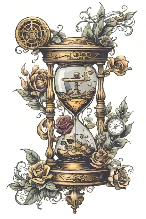hourglass memento mori memento vive tattoo design idea