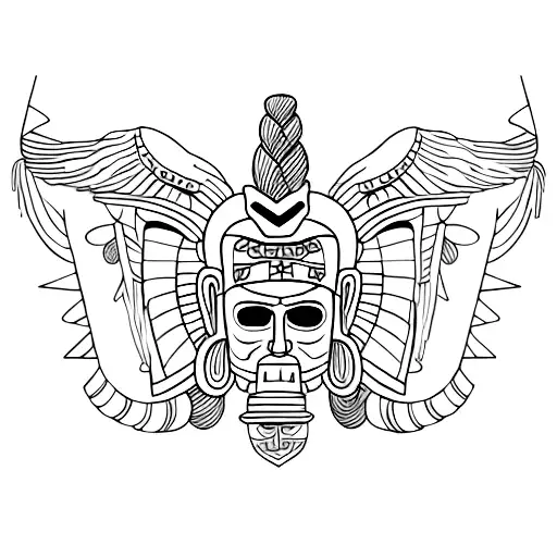 totem pole with war chief  tattoo design idea
