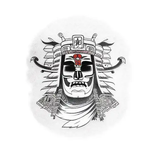 totem pole with war chief  tattoo design idea