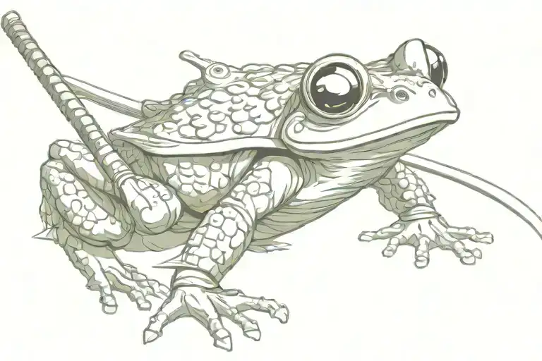 samurai frog tattoo design idea