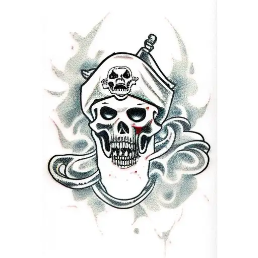 zombie pirate queen tattoo design idea