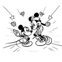 mickey mouse proposing to minnie mouse tattoo design idea