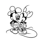 mickey mouse proposing to minnie mouse tattoo design idea