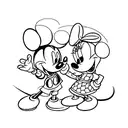 mickey mouse proposing to minnie mouse tattoo design idea