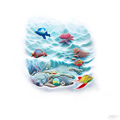 ocean floor tattoo design idea