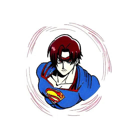 superman with sharingan tattoo design idea