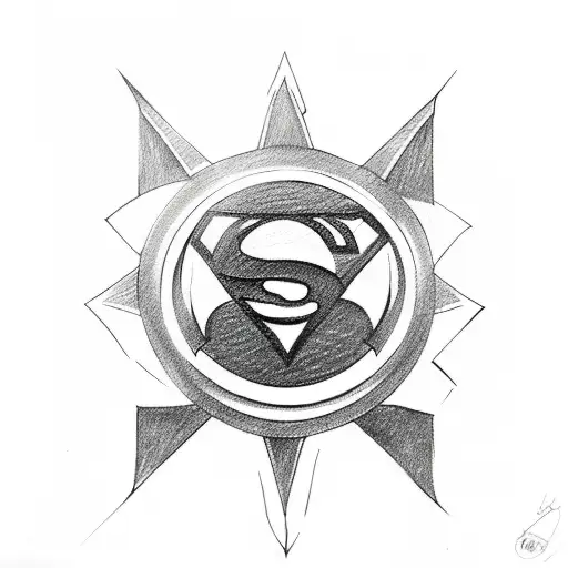 superman with sharingan tattoo design idea