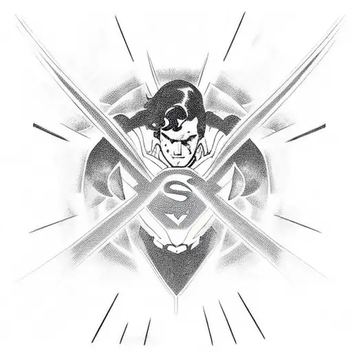 superman with sharingan tattoo design idea