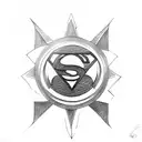 superman with sharingan tattoo design idea