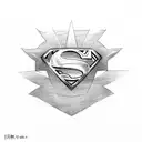 superman with sharingan tattoo design idea