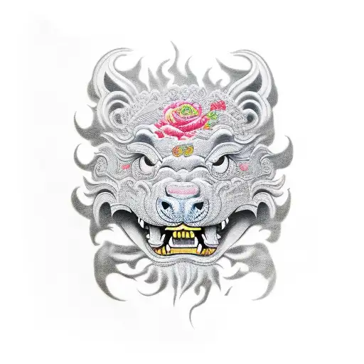 Foo Dog tattoo design idea