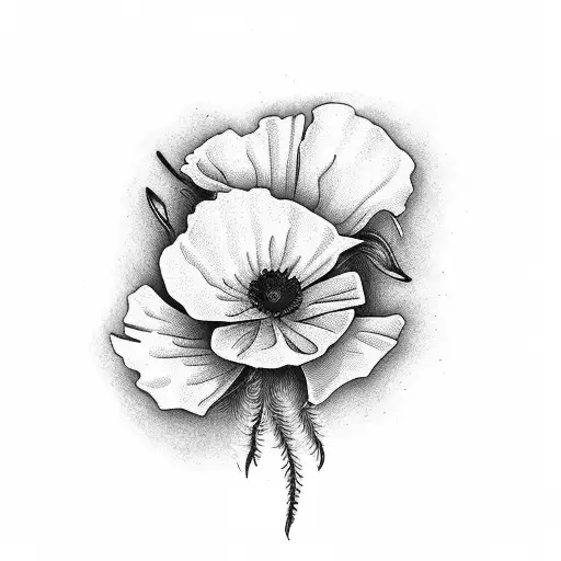 farmer with a poppy flower tattoo design idea