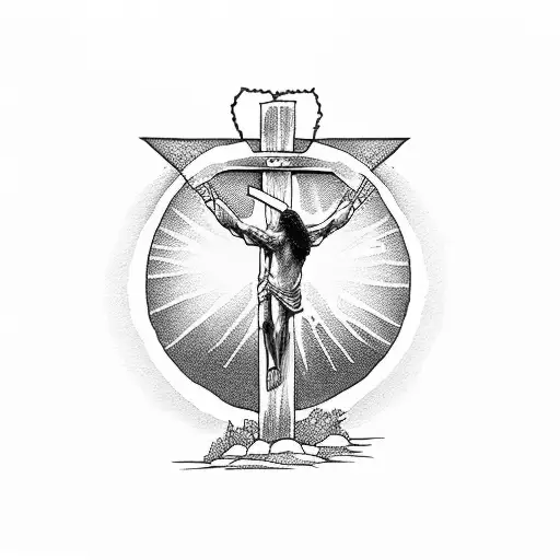 Jesus carrying the cross tattoo design idea