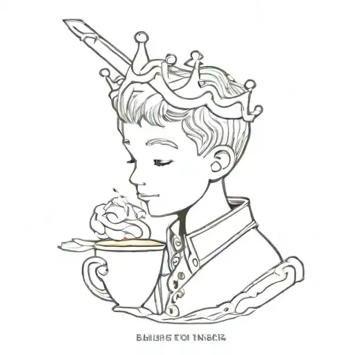 little prince with latte tattoo design idea