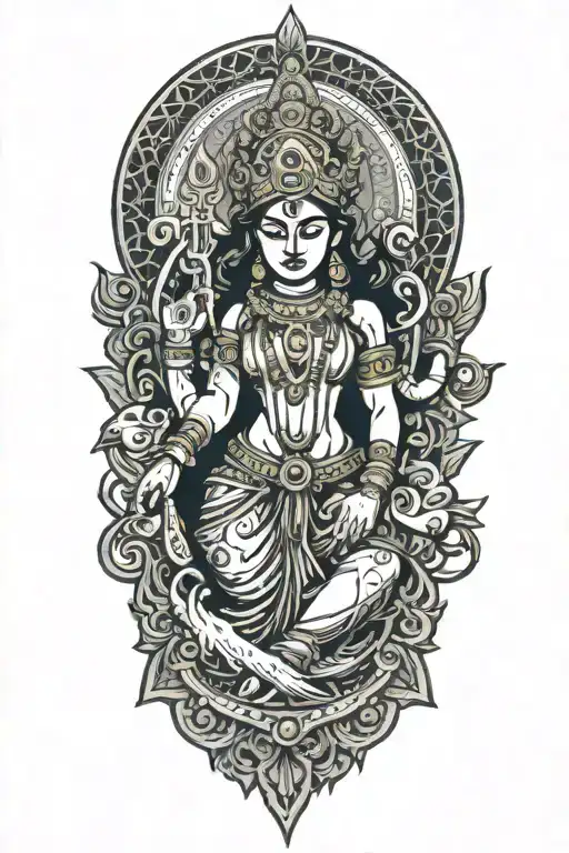 Kali Hindu goddess tattoo design idea