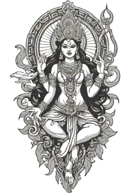 Kali Hindu goddess tattoo design idea